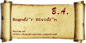 Bognár Alvián névjegykártya
